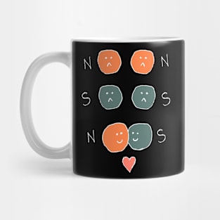 North an south magnet science comedy Mug